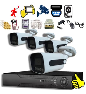 XMPRO 4 Kameralı Gece Renkli Gösteren Güvenlik Kamera Seti - Beyxm303set4