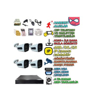 XMPRO 4 Kameralı Gece Renkli Gösteren Güvenlik Kamera Seti - Beyxm303set4