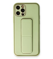 Pilelistore   iPhone 12 Pro Kılıf Coco Deri Standlı Kapak - Su Yeşili