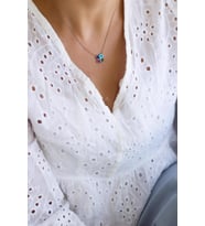 Yonca Gümüş Kolye Mineli 925 Ayar Kolye