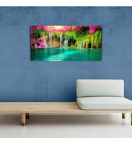 Şelale ve Göl Resmi Kanvas Tablo 60 x 120