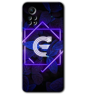 Redmi Note 12 Pro 4G Kılıf HD Desen Baskılı Kılıf - Dark Neon Yaprak G Harfi
