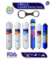 Conax Kapalı Kasa Su Arıtma Cihazı Ekstra Mineral 6 Aşamalı Filtre Seti, 80 GPD Membran