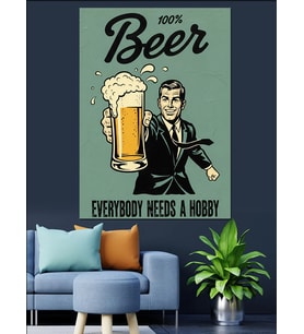 Retro Bira Reklam Posteri Dekoratif Kanvas - Mdf Ahşap Tablo