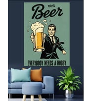 Retro Bira Reklam Posteri Dekoratif Kanvas - Mdf Ahşap Tablo