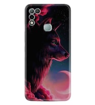 Infınıx Hot 10 Play Kılıf Resimli Desenli Baskılı Silikon Kılıf Wolf And Moon 1380
