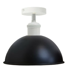 RİOLİGHT VİNTAGE,RUSTİK,RETRO SİYAH BAŞLIK 1XE27 DUYLU TEKLİ METAL PLOFONYER AVİZE ÇAP:23CM