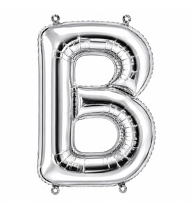 B Harfi Folyo Balon Gümüş Rengi (36 cm)