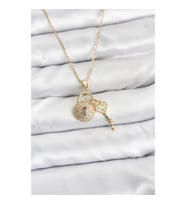 Mey İthalat® 316L Çelik Zincir Gold Renk Kilit Anahtar Model Zirkon Taşlı Kadın Kolye