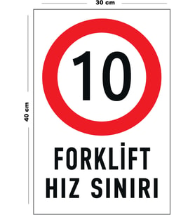 Metal Forklift Hız Sınırı 30 cm x 40 cm A3 Büyüklüğünde Uyarı Levhası Yönlendirme Tabelası