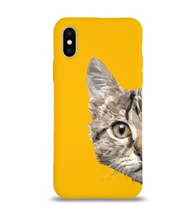 Apple iPhone XS Max Uyumlu Lansman Kılıf Catface Tasarımlı Altı Kapalı İçi Kadife Kaplı  Kapak (Şeffaf)