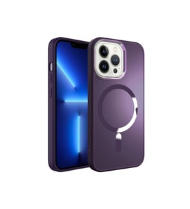 Apple iPhone 12 Pro Uyumlu Kılıf M-safe Wireless Şarj Özellikli Zore Stil Kapak (Koyu Mor)