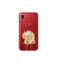 Samsung Galaxy A2 Core ile Uyumlu Splash Köpek Tasarımlı Şeffaf Silikon Kılıf