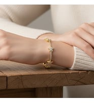XUPING JEWELRY/ STİL İNCİSİ YILDIZ ZİRKON TAŞLI BİLEKLİK (Altın)