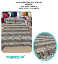 ETEHOMETEX Battal Boy Pamuklu Kapitoneli Yatak Örtüsü Seti