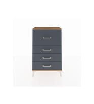 Arges Komodin 4 Çekmeceli 60x30x96 Çam-Antrasit