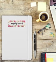İsme Özel Çiçek Desen Baskılı Defter ve Kalem