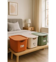 3 Adet Mix 20 Lt Boxsis Set Mega Boy Çok Amaçlı Kapaklı Kutu Dolap Düzenleyici Organizer-Hobi Kutusu