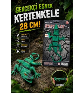 Gerçekçi Esnek Kertenkele Figürü 28 cm Uzayan Yumuşak Dokulu Sürüngen Oyuncak