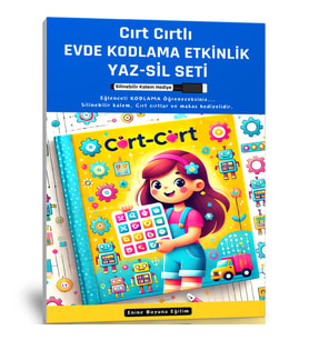 Cırt Cırtlı Evde KODLAMA Etkinlik YAZ-SİL Kitabı