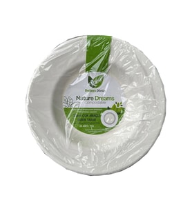 Roll-Up Nature Ekolojik Karton Kağıt Parti Çok Amaçlı Çukur Derin Tabak - 23 Cm. -25 Adetlik 1 Paket (Beyaz)