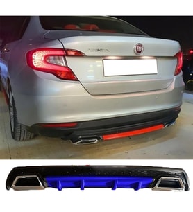 Fiat Egea Sedan Mavi Difüzör Çiftli Kare Egzoz Görünümlü D Tip Difizör