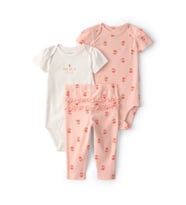 Carters Layette Kız Bebek 3lü Set 1U619810 Turuncu