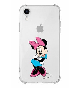Apple iPhone XR Uyumlu Köşe Korumalı Antişok  Kapak Minnie Mouse Tasarımlı Şeffaf  Kılıf
