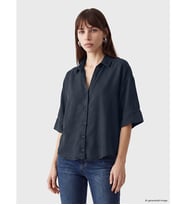 LCW Vision Lacivert Oversize Kadın Jean Gömlek