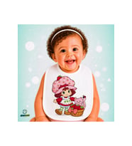 Çilek Kız Keten Bebek Mama Önlüğü – Yumuşak, Emici, Yıkanabilir, Özel Tasarım P040