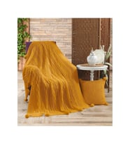Nalan Triko Tv Battaniyesi Kırlentli 130 X 170 Cm (Hardal)