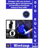 #Küllük Araba Aksesuarı Yanmaz Plastik Kapaklı Taşınabilir Araç İçi Gece Görüşü Işıklı Oto Küllük