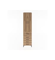 Hyperion Dolap 4 Raflı 5 Çekmeceli 2 Kapaklı 60x44x243 Çam-Çam