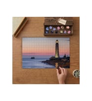 Deniz Feneri - Deniz Kıyısı Tasarımı 240 parça Ahşap Puzzle Ahşap Kutuda MP07229