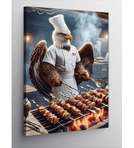 Kanvas Tablo Kebap Yapan  Kartal