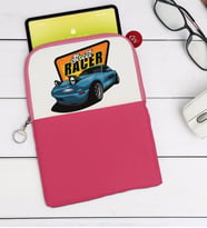 BK Gift Street Racer Tasarımlı Taşınabilir Koruyucu Tablet Kılıfı & Organizer Çanta - Pembe-1