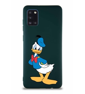 Samsung Galaxy A31 Soft Premier Kapak Donald Duck-D Tasarımlı Silikon Kılıf - Yeşil (Şeffaf)