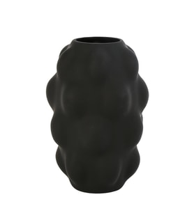 Vitale Siyah Kabarcık Cam Vazo 2 18,5*18,5*28 Cm AK.JK0032