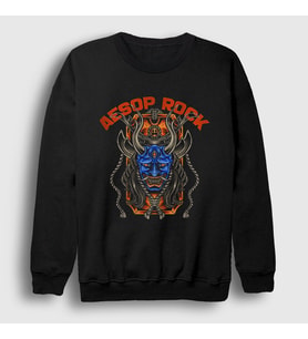 Presmono Unisex Siyah Oni Aesop Rock Sweatshirt 544497tt