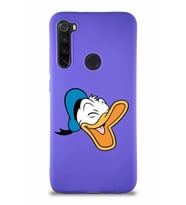 Xiaomi Redmi Note 8 Soft Premier Kapak Donald Duck-E Tasarımlı Silikon Kılıf - Mor (Şeffaf)