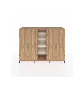 Hyperion Dolap 12 Raflı 4 Kapaklı 220x44x163 Çam-Çam/Aytaşı