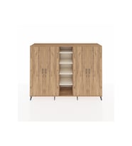 Hyperion Dolap 12 Raflı 4 Kapaklı 220x44x163 Çam-Çam/Aytaşı