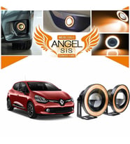 Renault Clio 4 Uyumlu, Universal Mercekli Led Angel Sis Farı, 76mm Turuncu Renk