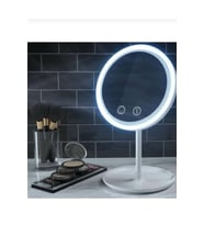 Masa Üstü Makyaj Aynası Dokunmatik Led Işıklı Usb Li Yuvarlak Masa Üstü Makyaj Aynası Ledli