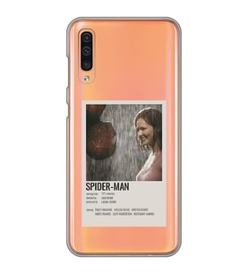 Samsung Galaxy A70 Uyumlu Spider Man Poster Tasarımlı Şeffaf Telefon Kılıfı