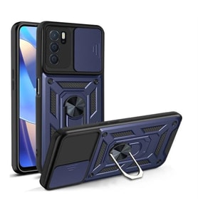 Coverzone Oppo A54 ?le Uyumlu PhoenixShield S�rg�l� Sistem Kamera Korumal? Kapak Tam Koruma Manyetik Vega Kapak Lacivert