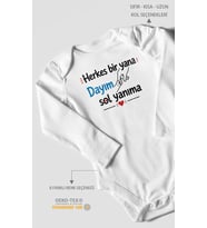 Herkes bir yana, dayım sol yanıma Uzun Kollu Bebek Body %100 Pamuk