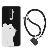 Oppo Reno 2Z 4 Lite 4 Pro 5 6 7 A31 Kılıf Boyun Askılı Silikon Panda Sevimli 1738