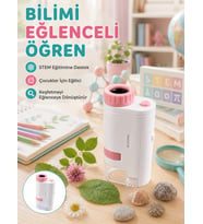 Taşınabilir LED Mikroskop 80X-200X Büyütmeli Çocuklar İçin Eğitici Bilim Mikroskobu