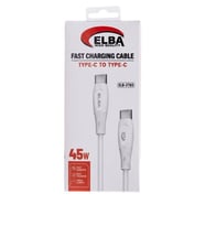 Elba ELB-2703 45w Type-c To Type-c 1mt Beyaz Silikon Şarj Kablosu 480Mps Hızlı Şarj
